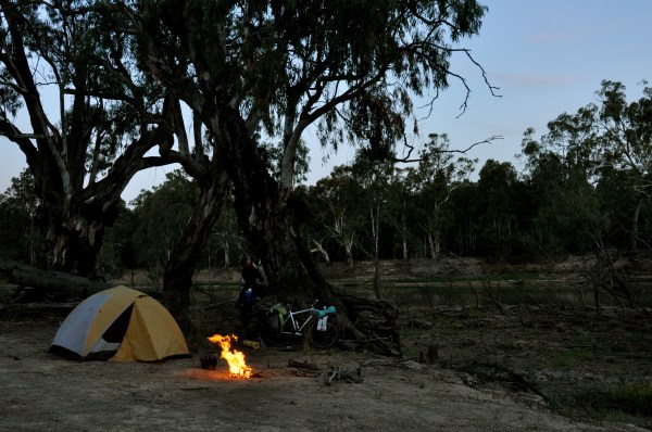 Camped in a secluded spot by the Murray, with only the birds for company